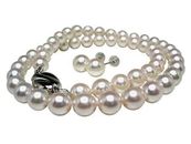 Pearl Specialty Store Akoya-Perlen-Halskette und Ohrringe, 7–7,5 mm,...
