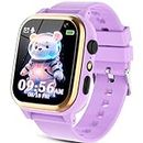 JYNZYUPO Smart Watch for Kids,1.44'' Kids Smart Watch Girls Boys with Games Alarm Clock Camera Music Player Time Video,Birthday GiftsToys for 3-12 Years Old Boys Purple