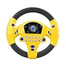 Perfeclan Electronic Steering Wheel Toy,Toddler Steering Wheel Toy Baby Early Learning Toys for 4-6 Years Old Kids(Yellow)