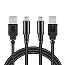 2 Pack 4FT 3DS 2DS DSi Charger Cable, Power USB Charging Cord Compatible with Nintendo New 3DS XL/New 3DS/3DS XL/3DS/New 2DS XL/New 2DS/2DS XL/2DS/DSi/DSi XL/Black