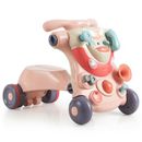 Costway 2-in-1 Baby Walker with Activity Center-Pink