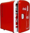 Koolatron Coca Cola Mini Fridge 4 Liter/6 Can Portable Fridge/Mini Cooler Refrigerator for Food Beverages Cosmetics Skincare For Home Office Dorm Car Boat, AC & DC Plugs