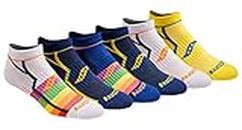 Saucony Men's Multi-pack Bolt Performance Comfort Fit No-Show Socks, Bright Assorted (6 Pairs), Shoe Size: 8-12