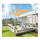 Garden Sail Sun Shade Sail Waterproof 7'X10' 13'X16' Rectangle Shade Sails Sunscreen Awning UV Block Canopy with 4 Ropes for Patio Backyard Lawn Garden Outdoor Activities, Sand Colo PenKee
