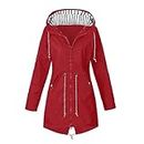 Discounts and Promotions Today Womens Rain Jackets Lightweight Windbreaker Jacket Women with Lining Raincoats Raincoats for Womens XSmall, Red002, Medium