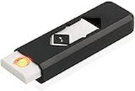 USB Lighter Electronic USB Windproof Rechargeable Cigarette Lighter (Black/White)