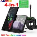 4in1 15W  Wireless Charger Dock Fast Charging Station For Samsung Watch iPhone