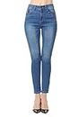 Wax Jean Denim Damen Juniors Push-Up High Rise Skinny Jeans aus feiner Baumwolle D. - Blau - 50