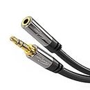 KabelDirekt – 20ft / 6m – Headphone Extension Lead Cable, 3.5mm connectors (aux Audio Cable, Male Jack Plug/Female Jack, Practically Unbreakable Metal casing, Perfect for Headphones, Black)