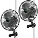 VIVOSUN AeroWave A6 Grow Tent Clip Fan, Patented Portable Auto Oscillating Fan 6" with 2-Speed, Strong Airflow but Low Noise, and Fully-Adjustable Tilt for Hydroponic Ventilation, Black, 2-Pack