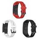 BoLuo 3 Pack Strap compatible for Garmin Vivosmart HR with Metal Buckle, Silicone WatchBand,Replacement Bracelet Wristband Wrist Strap for Garmin Vivosmart HR with Tools Watch Accessories (color 1)