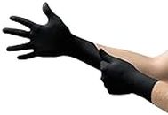 MICROFLEX MidKnight MK-296 Disposable Nitrile Gloves for Automotive w/Full Texture - Medium, Black (Box of 100)