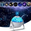 BLURISM Universe Planetarium Projector, 6 in 1 Galaxy Projector Night Light with Nebula Moon Planets Aurora, 360° Rotating Focusable Star Projector Lamp for Baby Kids Room Ceiling Playroom Party Bar
