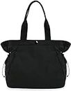 Tote Bag for Women, 18L Side Cinch Shopper Handbag, Large Hobo Bag, Lightweight Shoulder Bags for Work, Workout, Beach Travel (Black)