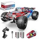 DEERC 1:10 Large Brushless RC Car for Adults, 3S 4X4 RTR High Speed Monster Truck, 60+ KMH, All Terrain 2.4Ghz Electric , Off-Road Remote Control Vehicle, 40+min, RC Crawler for Boys,Multicolor