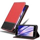Cadorabo Book Case Compatible with Nokia Lumia 830 in RED Black - with Magnetic Closure, Stand Function and Card Slot - Wallet Etui Cover Pouch PU Leather Flip