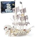 Sillbird Skeleton Pirate Ship Toy Building Sets, Collectible Skull Ship Model for Home Décor or Office Art Christmas Creative Gifts for Adults or Teens Kids 12+, New 2024 (1592 Pieces)