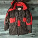 Vintage Triple Fat Goose Mens Large Black Red Parka Puffer Ski Jacket