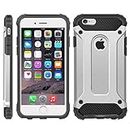 iPhone 6 Case, iPhone 6S Cover, Military-Duty Case - Impact Resistant Hybrid Heavy Duty [armor case] Dual Layer Armor Hard Plastic And Bumper Protective [SHOCKPROOF] Case (SILVER)