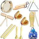 Johgee Musikinstrumente Set für Kinder, Kinderspielzeug ab 3 Jahre, Holz Percussion Set Schlagzeug Schlagwerk Rhythm Toys Musik Kinderspielzeug