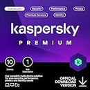 Kaspersky Premium Total Security 2024 | 10 Devices | 1 Year | Anti-Phishing and Firewall | Unlimited VPN | Password Manager | Parental Controls | 24/7 Support | PC/Mac/Mobile | Online Code