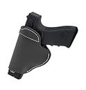 RLSOCO Leather Gun Holster for Taurus PT111 G2 / G3 / PT111 / PT140 9MM, S&W Bodyguard, M&P Shield 9mm, Glock 17/19/22/23/27, fits Compact Pistols & Similar Small Handguns 9mm - with Short Cover Head