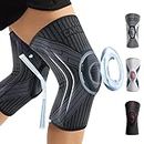 CAMBIVO 2 Pack Knee Brace with Side Stabilizers & Patella Gel Pad for Women and Men, Knee Support for Weightlifting, Climbing, Knee Compression Sleeves for Pain Relief, Arthritis (X-Large, Black Grey)