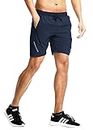 3Colors RGB Mens Athletic Sports Shorts with Quick Dry Technology Ruler Shorts- (Running, Yoga, Gym) (X-Large, Navy Blue)