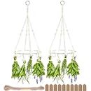 PROTITOUS 2pack Herb Drying Rack with 20pcs Golden Herb Dryer Hooks and 25PCS Brown Gift Tags and 32ft Natural Jute Twine herb Dryer,herb Dryer,herb Drying Rack,Hanging Herb Dryer Rack