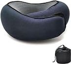 2024 New Wander Plus Travel Pillow - Adjustable, Compact and Comfortable Memory Foam Neck Pillow for Airplane, Car, Bus, and Train Travels (Blue)