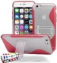Muzzano Le S - Funda para Apple iPhone 6 (Soporte de sobremesa), Color Red - Incluye paño de Limpieza y Funda