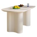 Guyii 55.12'' Dining Table Modern Kitchen Table Breakfast White Table Table Only