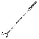 UPTALY 1 pcs 40 cm Pigtail Food Flipper, with Double Hooks, Thickened SUS430 Stainless Steel, Extra Long Meat Turner, Heavy Duty Barbecue Meat Hooks, Large Sized Turkey Fryer Hook