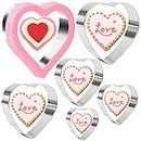 Crethinkaty 6 Pieces Heart Shape Cookie Cutter Set Stainless Steel Cookie Cutters for Baking/Cake Decorations/Sandwich/Bento