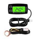 RunLeader RL-HM035T -20-300 Inductive Tachometer with Hour Meter Thermometer Backlit Display for All Gasoline Engine ATV UTV Dirtbike Motobike Motocycle Snowmobile PWC Marine Boat Waterproof TS002