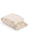 SASHAA WORLD Cotton Throw Bedcover Super Soft & Breathable | Natural Throw Blanket Pack of 1, 200L x180W cms