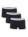 Calvin Klein Boxer Uomo 3 Pack Trunk 3 PK Elasticizzati, Nero (Black W/ White Wb), L [Amazon Exclusive]
