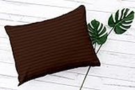 Temoli® Supersoft Microfiber Pillow with Stripe Design Large Size 27x17 inch in Vacuum Packing. (King-Coffee, 1)