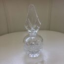 Vintage kristallgeschliffenes Glasparfüm Köln Duft Flasche & Stopper 17,5 cm hoch