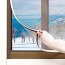 Magnetic Window Insulation Kit - Heavy Duty Window Insulation Film with Full Frame Magnetic Strip Window Coverings to Keep Cold Out Storm Warm in Winter and Cool in Summer（56"X35"）