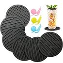 Coasters for Drinks, Silicone Coasters 6 Set di Coasters Non-Slip Cup Coasters, Heat Resistant Cup Mate Fits Any Size of Drinking Glasses, Soft Coaster for Tabletope Protection, Furniture from Damage