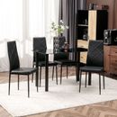 5 Pieces Dining Table Set with Padded Seat Rectangle Table