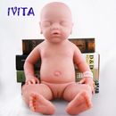 IVITA 18'' Alive Silicone Reborn Baby Girl Eyes Closed Weakly Doll Infant