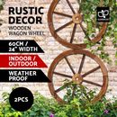 Gardeon 2X Wooden Wagon Wheel Rustic Outdoor Indoor Ornaments Garden Decor Wall