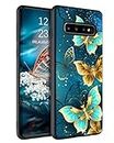 GUAGUA Samsung Galaxy S10 Case Glow in The Dark Cute Blue Butterfly Noctilucent Luminous Samsung Galaxy S10 Case for Women Men Slim Thin Shockproof Protective Phone Cases for Samsung Galaxy S10, Blue