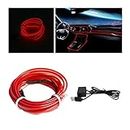 CGEAMDY EL Wire Car Interior LED Strip Lights, Sewing Edge Ambient Lighting Kits for Car Decorations, Ambient Lighting Kits with Fuse Protection, Car Interior Decoration Accessories(Red)