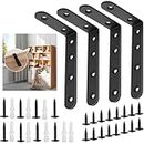PTKSZGT Furniture Anchors (4 Packs) Anti Tip Furniture Anchors for Baby Pet Proofing,Furniture Wall Anchor Furniture Dresser Bookshelf Falling Prevention Device for Children 5" x 3" Black
