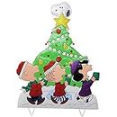 42" Peanuts Gang Caroling Around The Tree Metal Yard Art Christmas Decor - Features Charlie Brown, Snoopy, Linus and Lucy