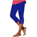 PANOEGSN High Waist Yoga Leggings for Women Tummy Control Capri Pants Solid Color Workout Running Pants Gym Stretch Joggers, 3X-Large, A1-Dark Blue