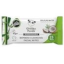 The Cheeky Panda Bambou Lingettes Nettoyantes Visage | Parfumées à la noix de coco | 25 x Lingettes Nettoyantes | Demaquillage Visage et Démaquillant Yeux